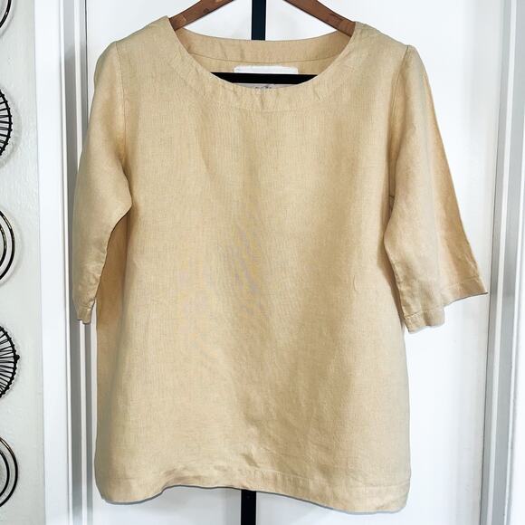 Not Perfect Linen Womens JANUARY Loose Cut 100% Linen Shirt - Tan, Size M/L - Picture 2 of 5